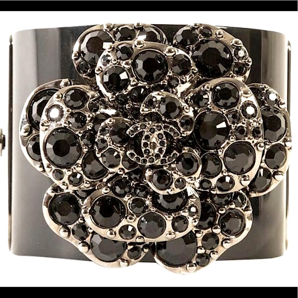 Authentic Chanel Festival Camelia Hinged Cuff